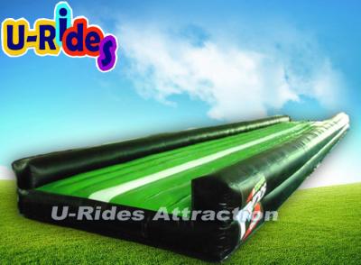 China 0.55mm PVC 14m Long Green and Black Inflatable Gymnastics Air Track for sale