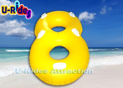 China Yellow Inflatable River Rafts Durable , 0.55 MM Pure Pvc Twin Float Swim Ring for sale