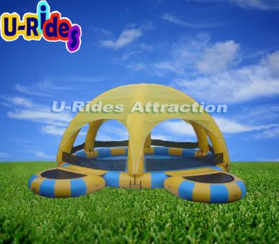 China Outdoor Yellow Kids Inflatable Swimming Pools Tent With 12 Months Warranty for sale