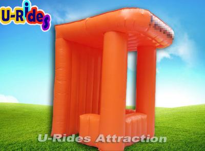 China Orange Inflatable Advertising Tent Mobile Ticket Booth With 12 Months Warranty for sale