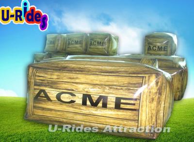 China Wooden Color  Inflatable Paintball Bunkers With Rectangle / Square Shape for sale