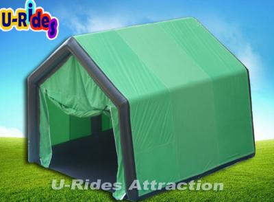 China Green Inflatable Event Tent Triangle Shape , Camping Family Tent With Door Curtain for sale