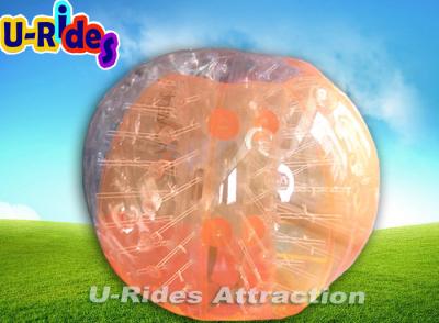 China Tpu 1.5M Orange Soccer Bubble Ball / Outdoor Inflatable Body Bumper Ball for sale