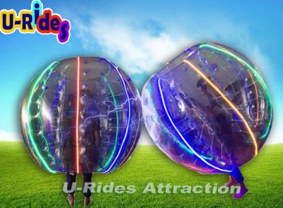 China Heat Sealed Clear Inflatable Zorb Ball Colorful Security With LED Light for sale