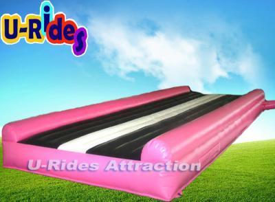 China 10M Long Pink Blow Up Tumble Track Flexible Portable Air Track For Tumbling for sale