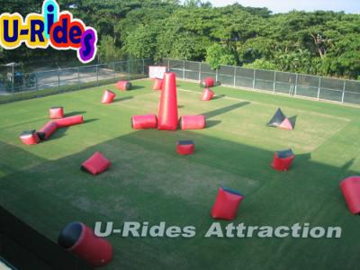 China Commercial  Red Paintball Airball Bunkers Security Paintball Blow Up Bunkers for sale