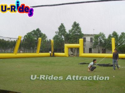 China Outside Inflatable Paintball Obstacles Yellow Psp Paintball Bunkers Netting for sale