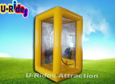 China Customized Inflatable Cash Machine , Advertising Yellow Inflatable Money Booth for sale