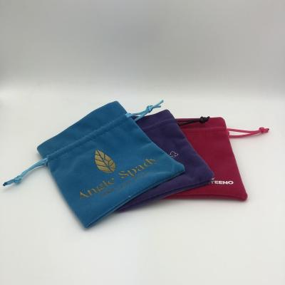 China Custom Logo Printed Drawstring Pouch Packaging Velvet Fabric Drawstring Velvet Promotional Bag Custom Bag for sale