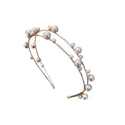 China Net Red Pearl Outlet Snap Hairpin Headband Retro New Environmentally Friendly Super Fairy Headband for sale