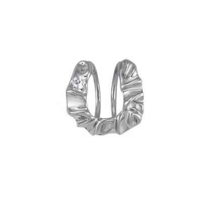 China Single Line U-fold Double-Layer Environmentally Friendly Open Ring Adjustable Texture Aluminum Foil Texture Cavity Ring for sale