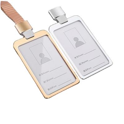 China High quality hot sale high quality ID card holder with lanyard aluminum alloy name badge for sale