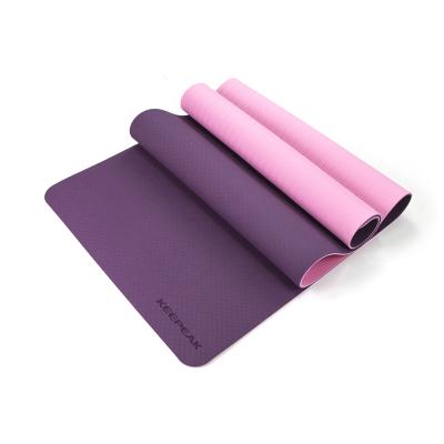 China Keepeak Waterproof/Eco-friendly/Non-slip Tape Natural High Quality Yoga Mat 6mm Thickness for sale