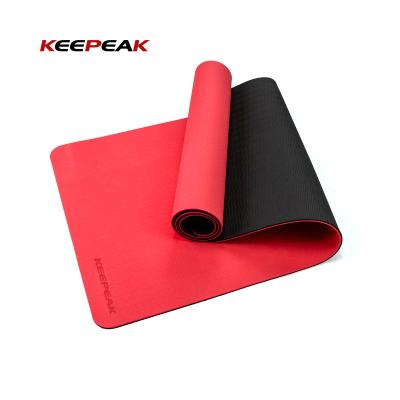 China Keepeak Waterproof/Eco-Friendly/Non-Slip Non Slip Double Layer Yoga Pilates 6mm Tape Eco-Friendly Outdoor Yoga Mats for sale