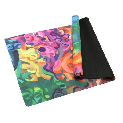 China Suede+Natural Rubber Keepeak 2021 Eco-friendly Custom Large Colorful Printing Yoga Mats for sale