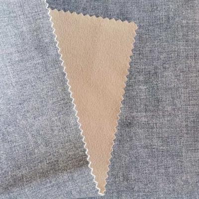 China Heat-insulation 100% polyester upholstery faux polyester sofa cover linen fabric for furniture cushion for sale