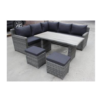 China Modern Cheap Outdoor Wicker Furniture Rattan Sofa Set Rattan Retractable Table Footseat Modern Outdoor Furniture for sale