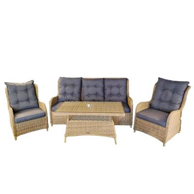 China 5 PCS Patio Set Rattan Furniture Round Rattan Garden Sofa Comfortable Rattan Furniture Outdoor Garden Luxury for sale