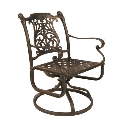 China Durable Bistros Swivel Chair Cast Aluminum Armchair Garden Patio Furniture Metal Sofa Rocker Chair for sale