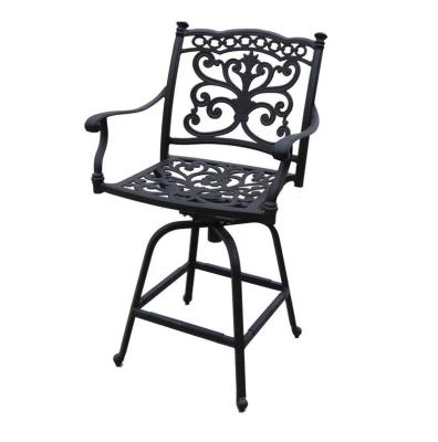 China Durable High Foot Bar Chair All Cast Aluminum Outdoor Patio Seating Garden Furniture for sale