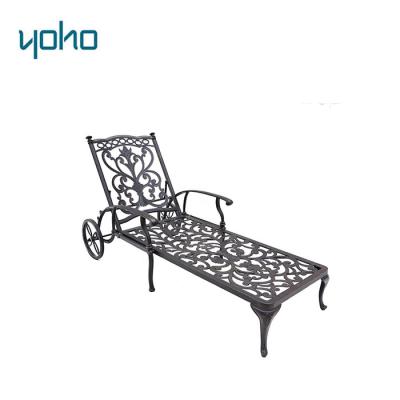 China Modern Fancy Outdoor Cast Aluminum Sun Sofa Chair Garden Fold Sofa For Adult for sale