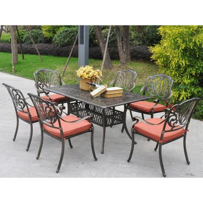 China Garden Causal Outdoor Patio Furniture Cast Aluminum Cast Aluminum Black Antique Shiny Copper Black Set for sale