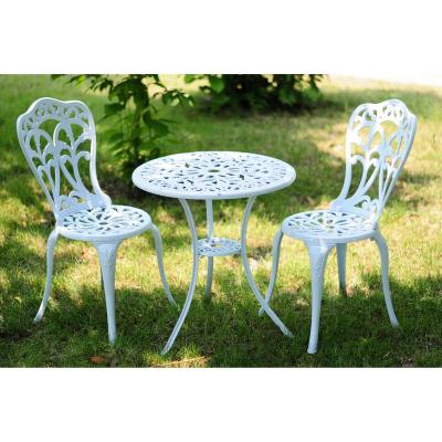 China Modern Outdoor Luxury Patio Table and Chairs Set 3pc Aluminum Bistro Set for sale