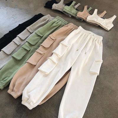 China 2020 Fashion Breathable Sleeveless Crop Top Fit Suit Set Two Piece Women Apparel Jogger Cargo Terno Set Tracksuit for sale