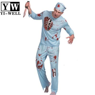 China Polyester Men's Zombie Doctor Halloween Horror Nurse Dead Bloody Scary Fancy Dress Costume Outfit for sale