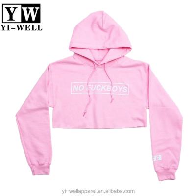 China Anti-pilling women sports wear sweater crop tops pink cropped cropped hoodies for sale