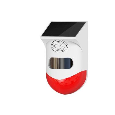 China PAN-TILT WIFI Tuya Smart Life Flash Strobe Outdoor Solar Infrared Waterproof Siren Home Burglar Security Alarm System for sale