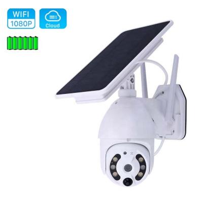 China PIR Low Consumption 1080P PTZ Solar Power Camera Two Way Radio Audio Outdoor CCTV Wifi Camera for sale