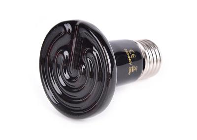 China Portable Ceramic Emitter Infrared Heat Lamp Bulb 75W Black Color For Warming Pet for sale