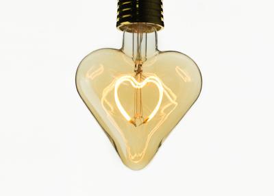 China Heart Shape Flexible Retro Light Bulbs , Squirrel Cage Bulb For Home Decoration for sale