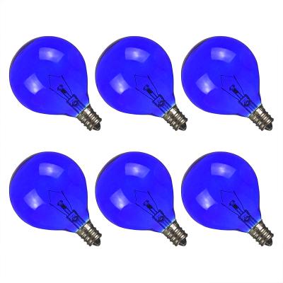 China Wax Warmer Bulbs Incandescent globe Light Bulb filament , G50 Round 25 Watt Blue standard light bulb for sale