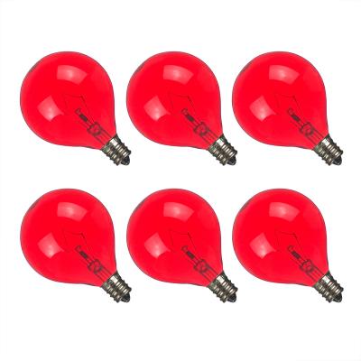 China La bombilla incandescente más duradera para el color rojo Dimmable G50 del calentador de la cera redondea bulbos incandescentes de 25 vatios en venta