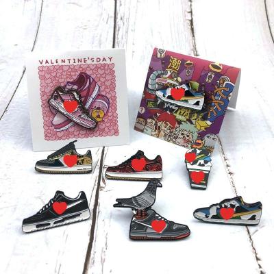 China China Mini Promo Shoe Gifts Metal Sports Crafts Pin Brooch Custom Lapel Pin Badge Enamel Shoe Sneaker Pins for sale