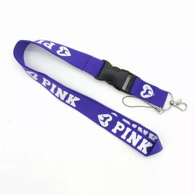 China High Quality Custom Popular Neck Strap Polyester Brand Lip Lanyard Pink Colors At Stocks Main Chain Chandelier for sale