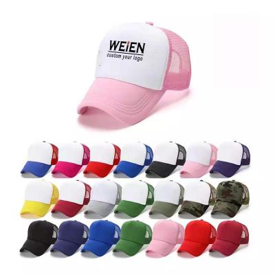 China High Quality Embroidered And Printed Custom Logo Adult Manufacturer Hat Running 5 Panel Mesh Trucker Hat Breathable Hat for sale