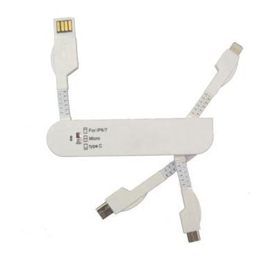 China Four Core Factory Directly Sell Compatible All Android Phones 3 In 1 Swiss Army Knife Usb Data Cable for sale