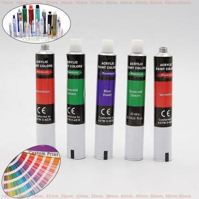 China Eco-Friendly Recyclable Eco-Friendly Empty Adhesive Oil Painting Packaging Aluminum Folding Tube Glue Watercolor Sharp Spiral Mouth for sale