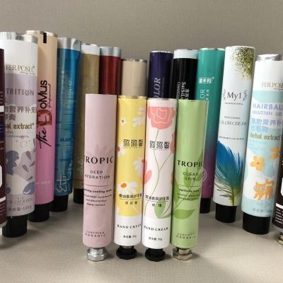 China Recyclable and Eco-Friendly Custom Factory Glossy Copy Recycled 100Ml Aluminum Foil Round HandCream Aluminum Package Tube Packaging Cosmetic for sale