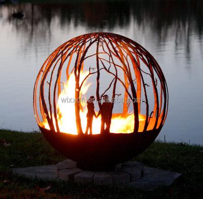 China Stocked Alibaba Outdoor Patio Corten Steel Sulpture Hot-selling Fire Pit for sale