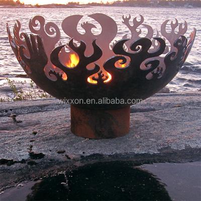 China Stocked Cast Carbon Steel Fire Pit Fire Bowl With Hemispherical Head For Part for sale