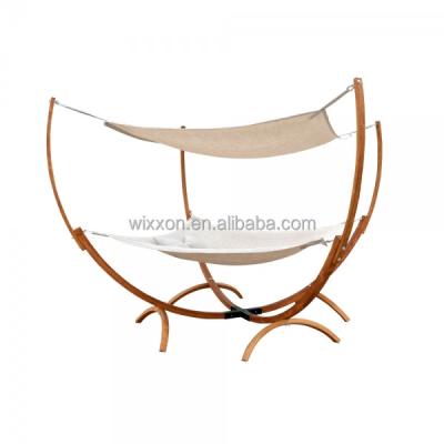 China Outdoor Furniture Square Wooden Hammock Stand With Hammock And Canopy for sale