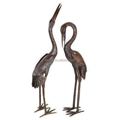 China China Patio Sense Sculpture Of Cast Aluminum Cranes Set Sculpture For Garden Decoration for sale