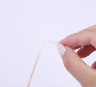 China Disposable Sterile 100% Bamboo Cotton Q Tip Swab For Makeup And Cleaning for sale