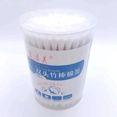 China Disposable Round Head Double Heads Bamboo Stick Cotton Buds for sale