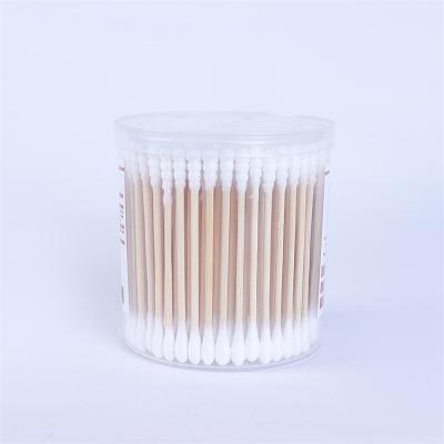 China q tips natural degradable bamboo spiral and round head cotton pad for earcleaning for sale