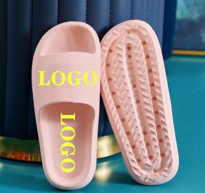 China Fashion Trend OEM Custom LOGO Slippers For Women And Men Pour EVA Soft Cushioned Extra Thick Non-slip Slipper Bathroom Quick Drying Sandals for sale